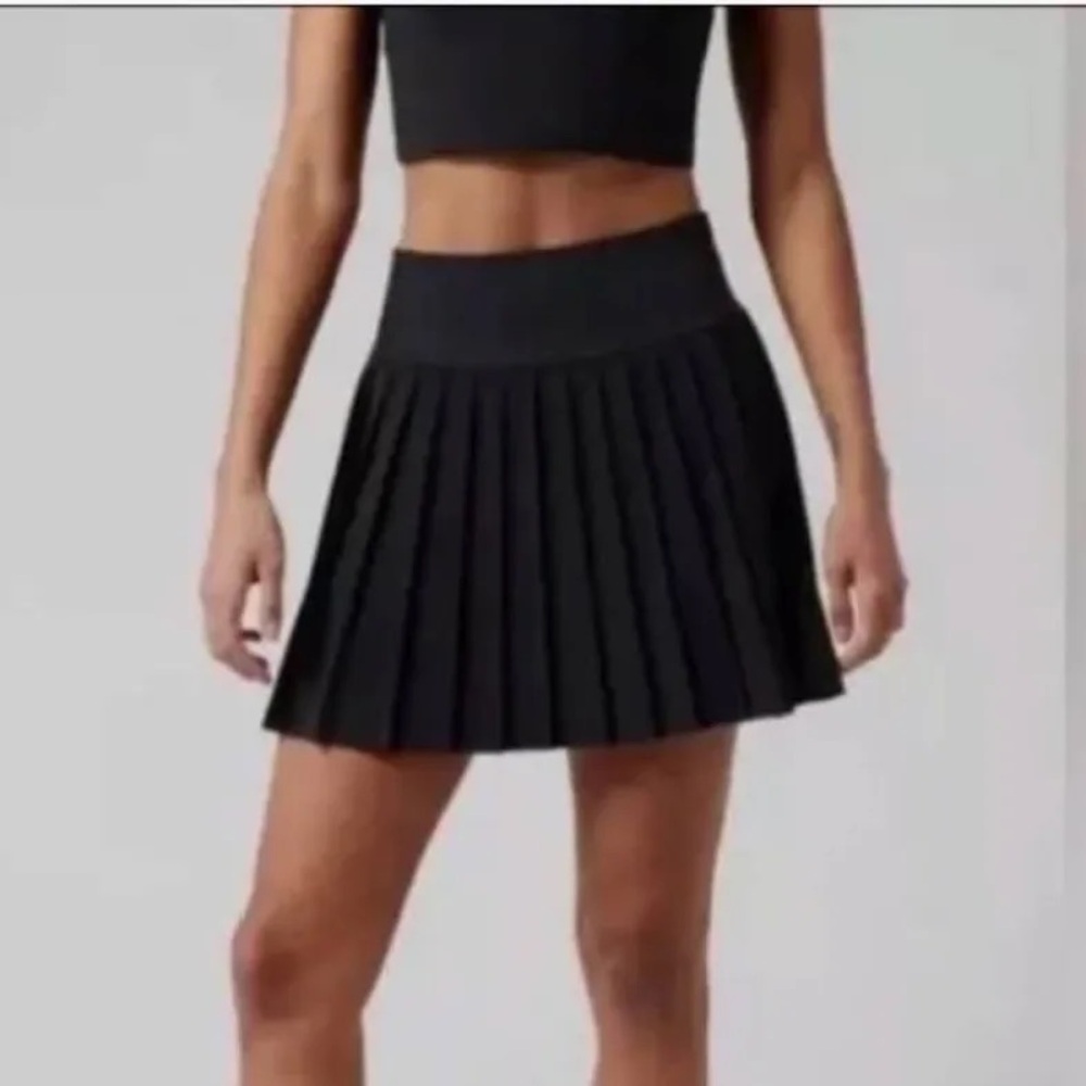 Athleta Black Mini Pleated Skirt